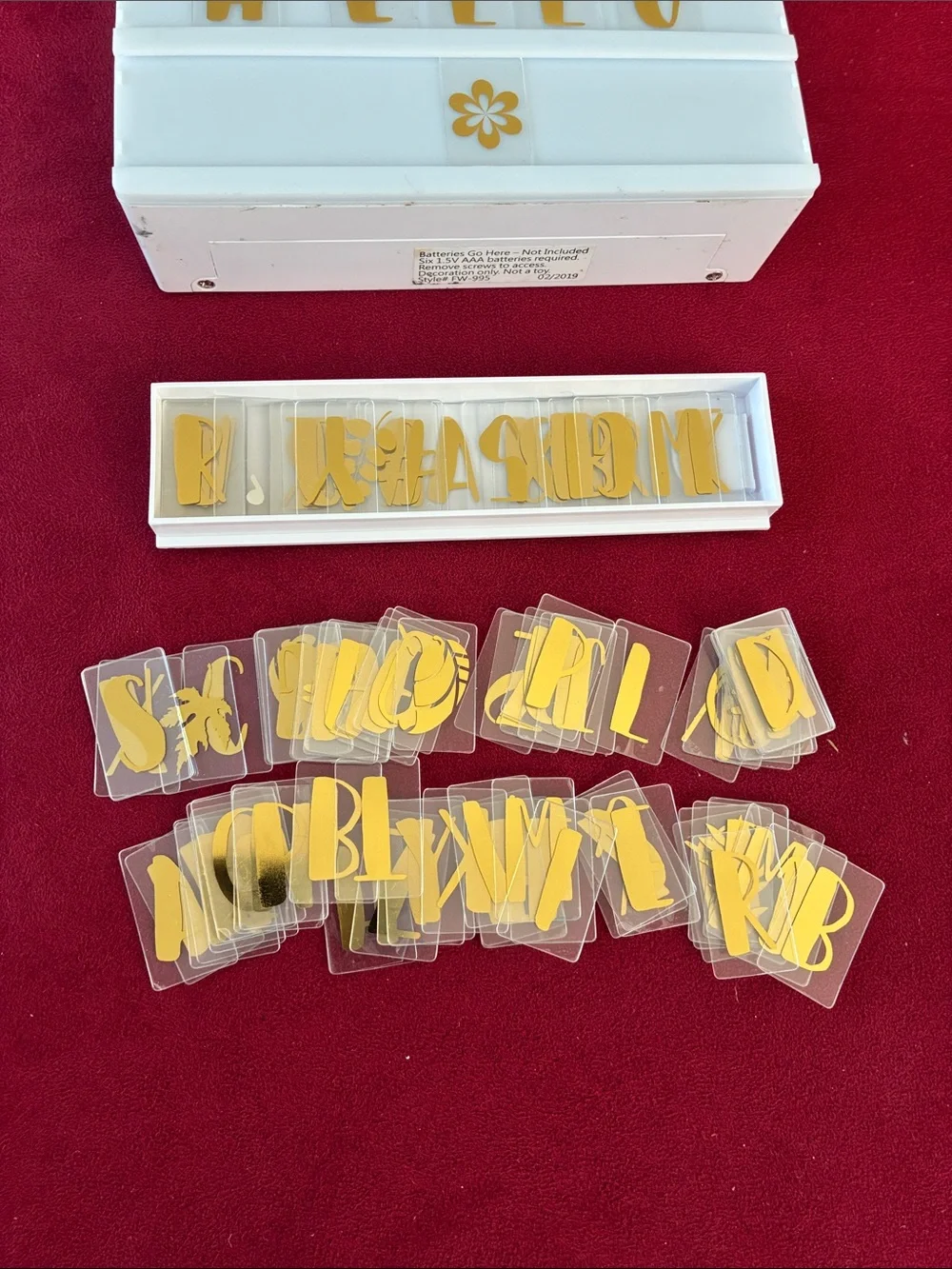 White Letter Board with Gold Letters - Custom Message Sign